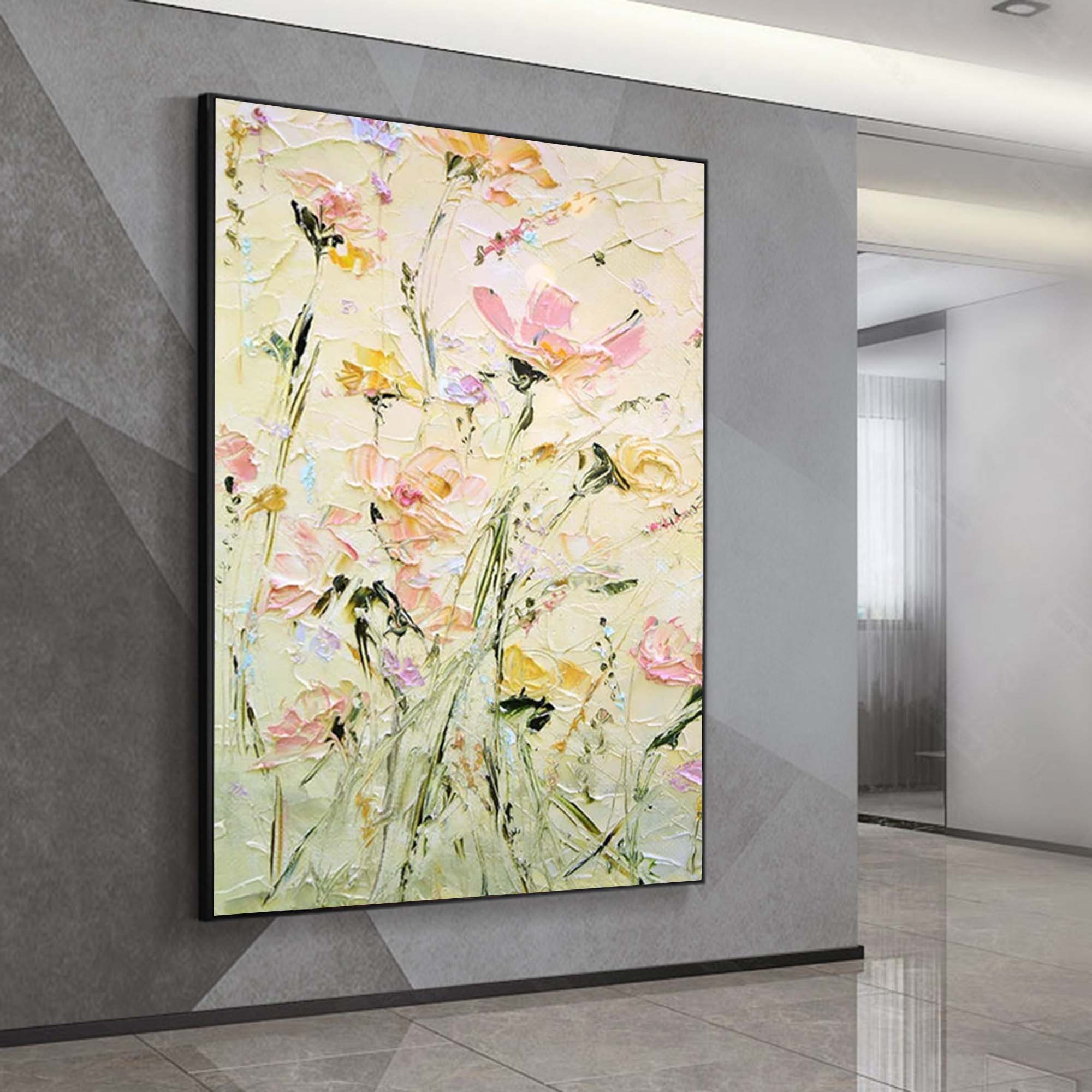 Colorful Abstract Art Canvas Palette Knife Painting Colorful Textured Abstract Art Colorful Home Decor