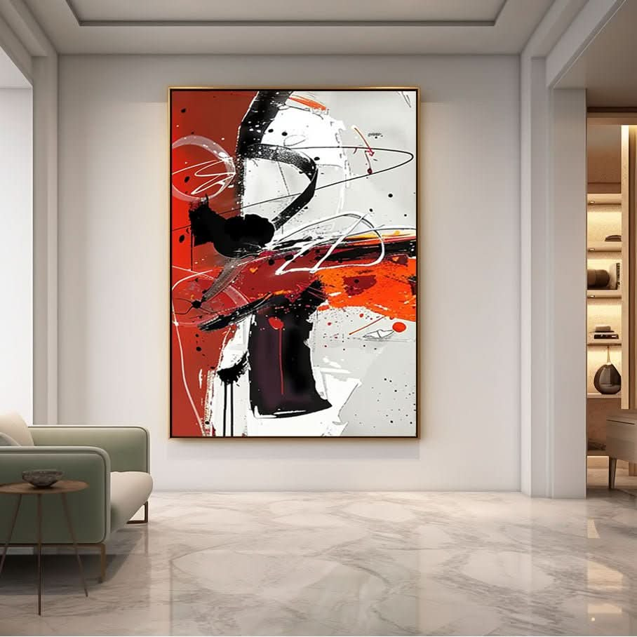 Abstract Painting "Éclat Rouge" - nukeart