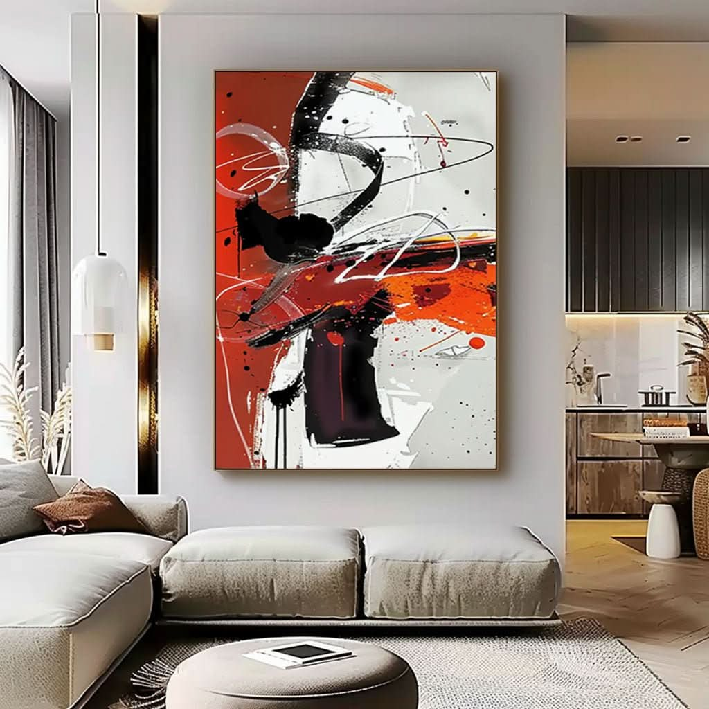 Abstract Painting "Éclat Rouge" - nukeart