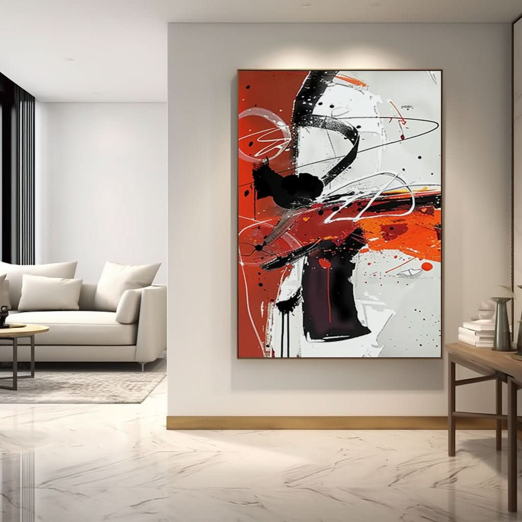 Abstract Painting "Éclat Rouge" - nukeart