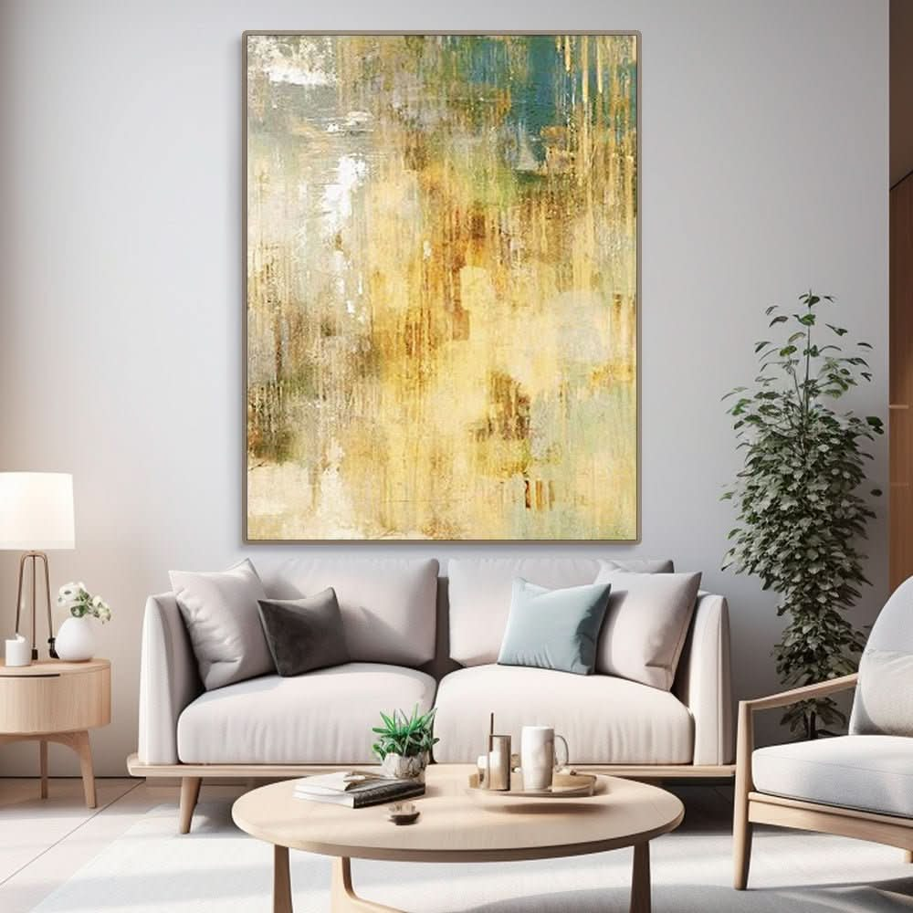 Abstract Painting "Golden Reverie" - nukeart