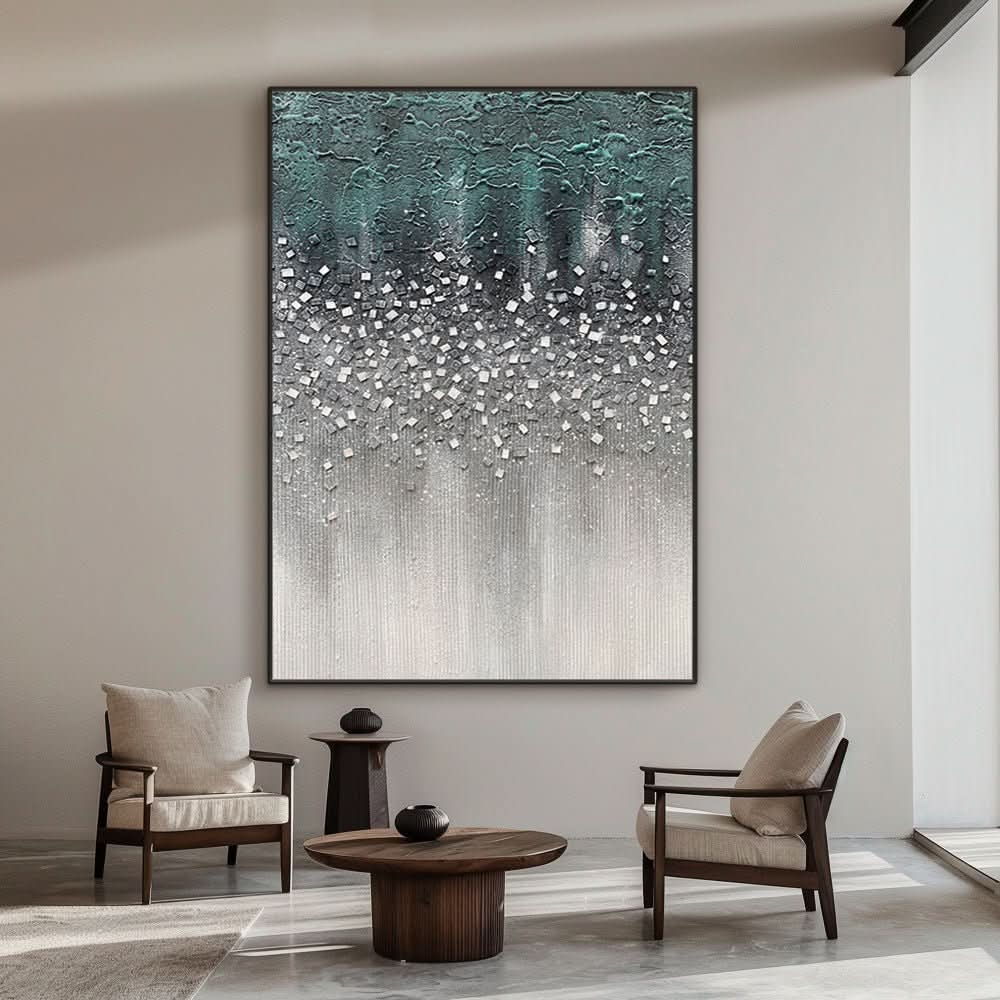 Abstract Plaster Painting "Ethereal Mosaic" - nukeart