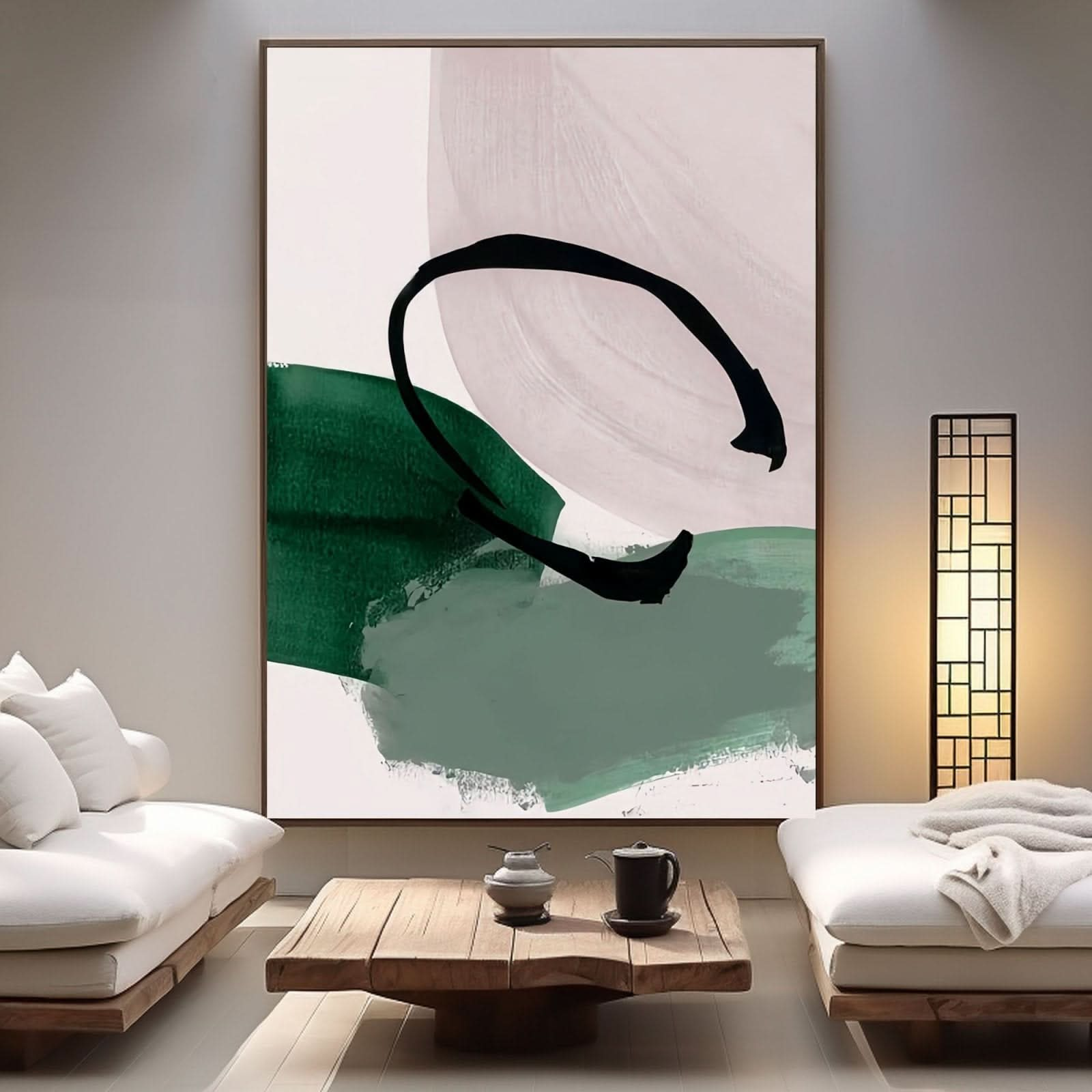 Abstract Plaster Painting "Verdant" - nukeart