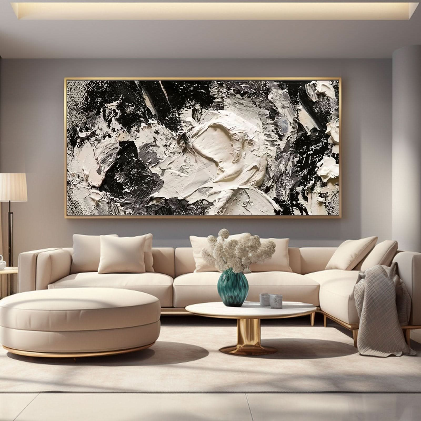 Abstract Plaster Wall Art "Sablelight" - nukeart