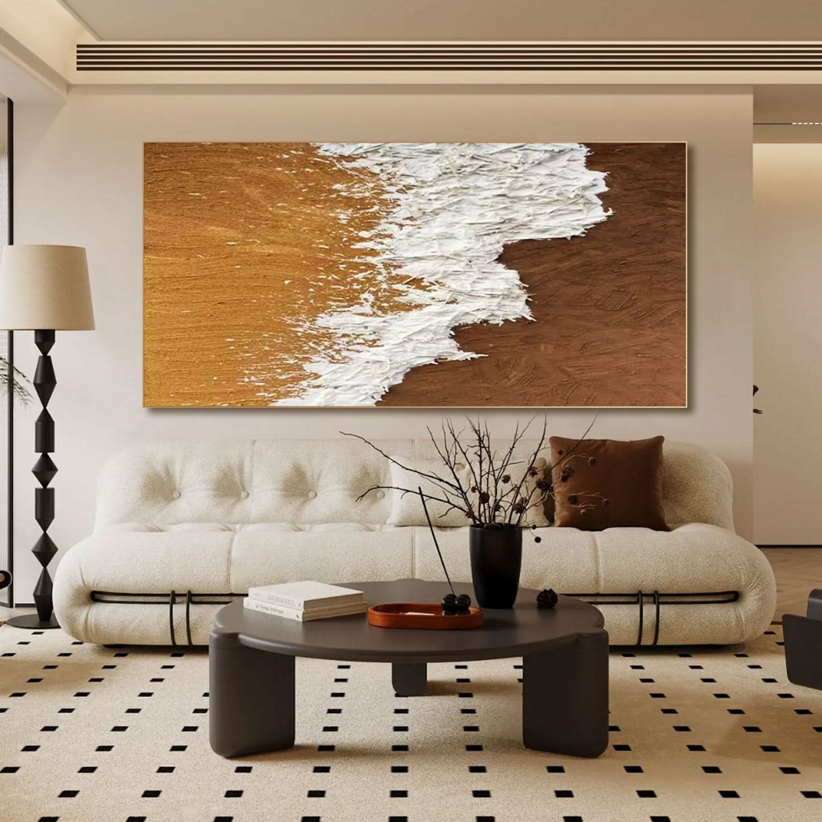 Abstract Plaster Wall Art "Sandy Surge" - nukeart