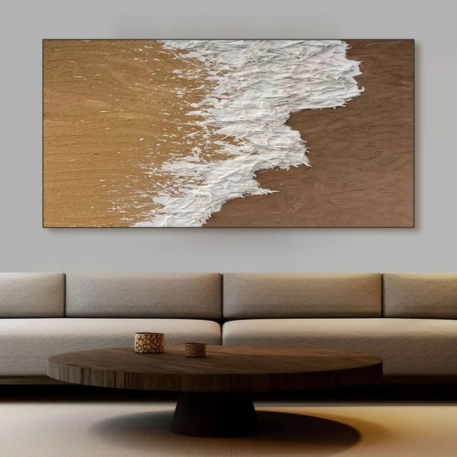 Abstract Plaster Wall Art "Sandy Surge" - nukeart