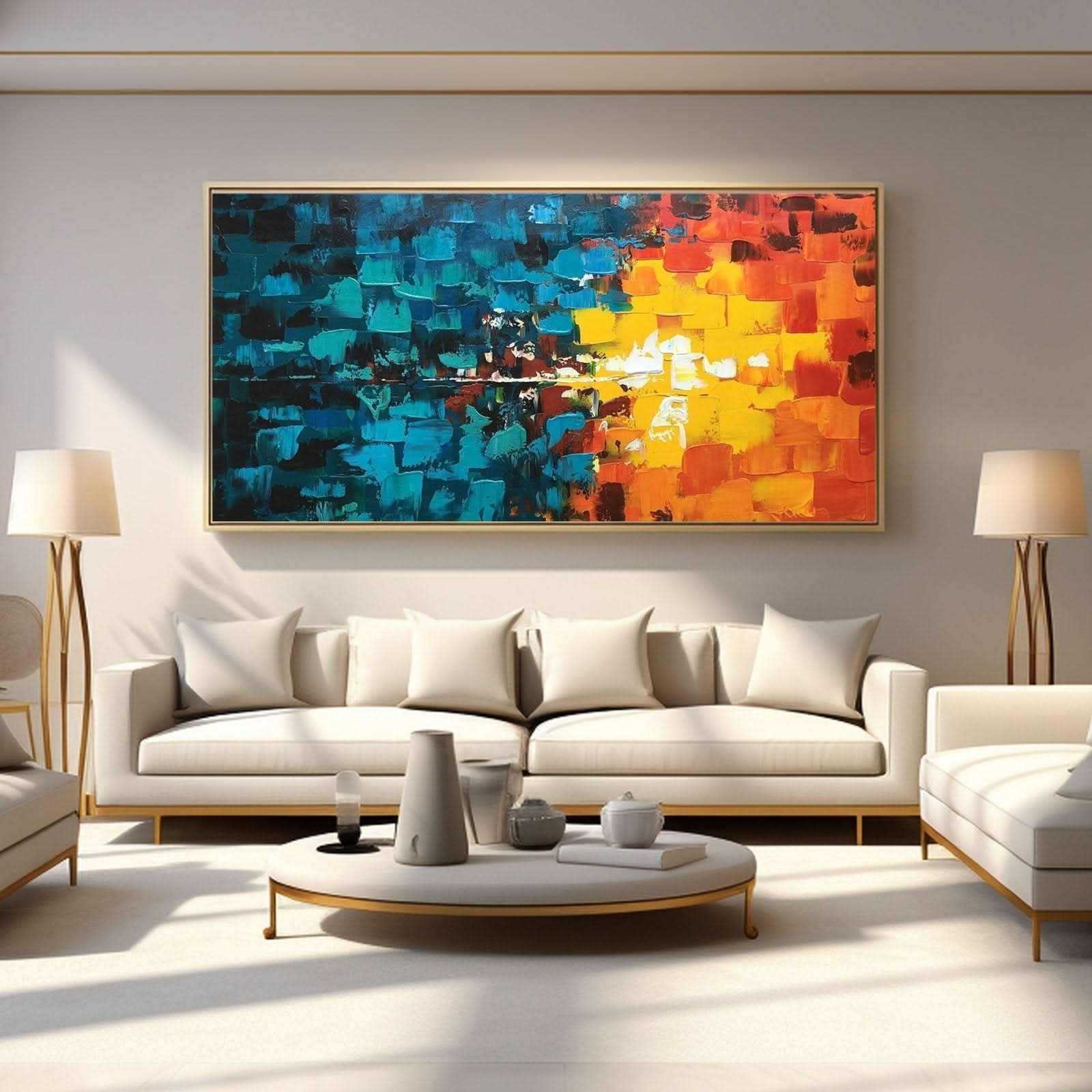 Abstract Plaster Wall Art "Sunset Symphony" - nukeart