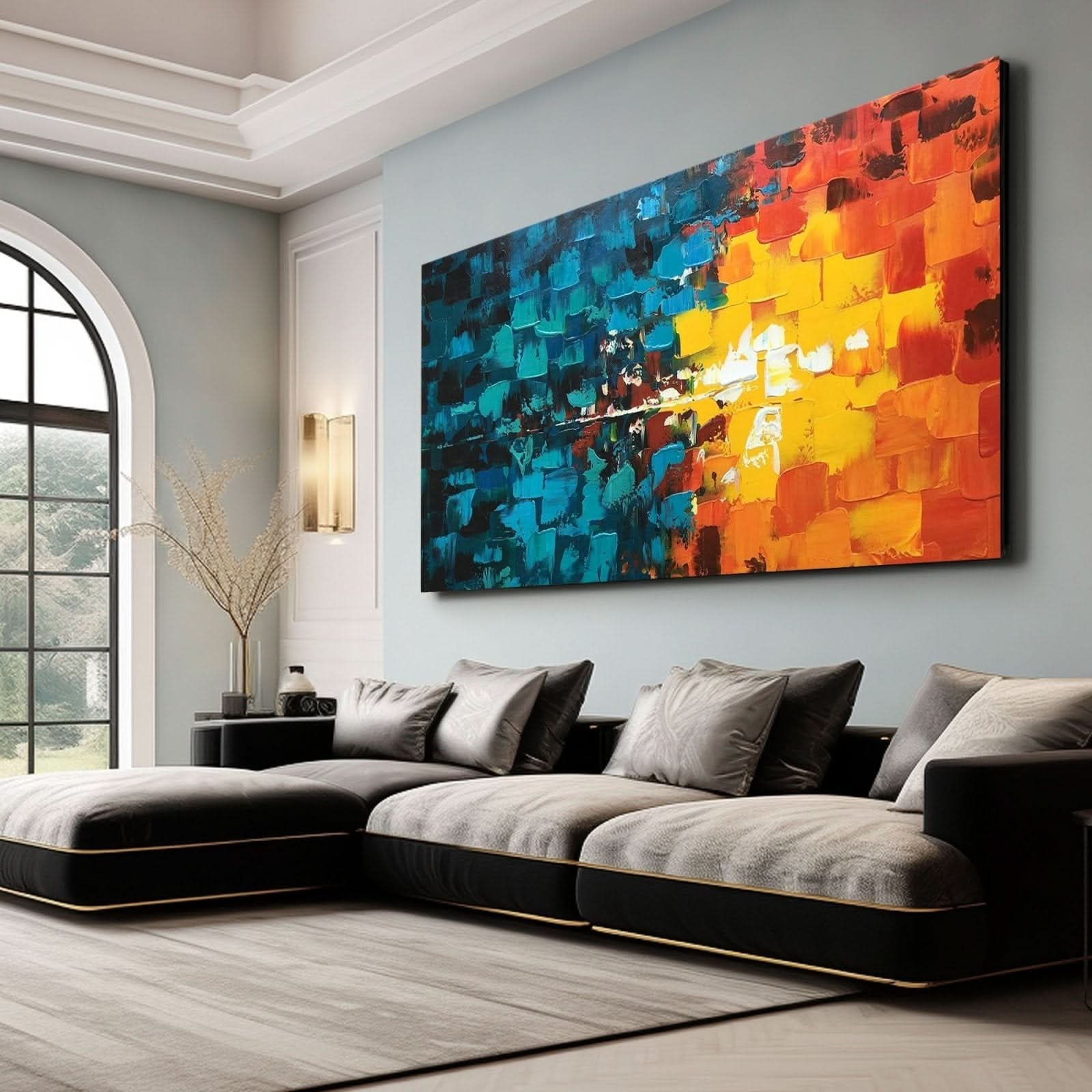 Abstract Plaster Wall Art "Sunset Symphony" - nukeart