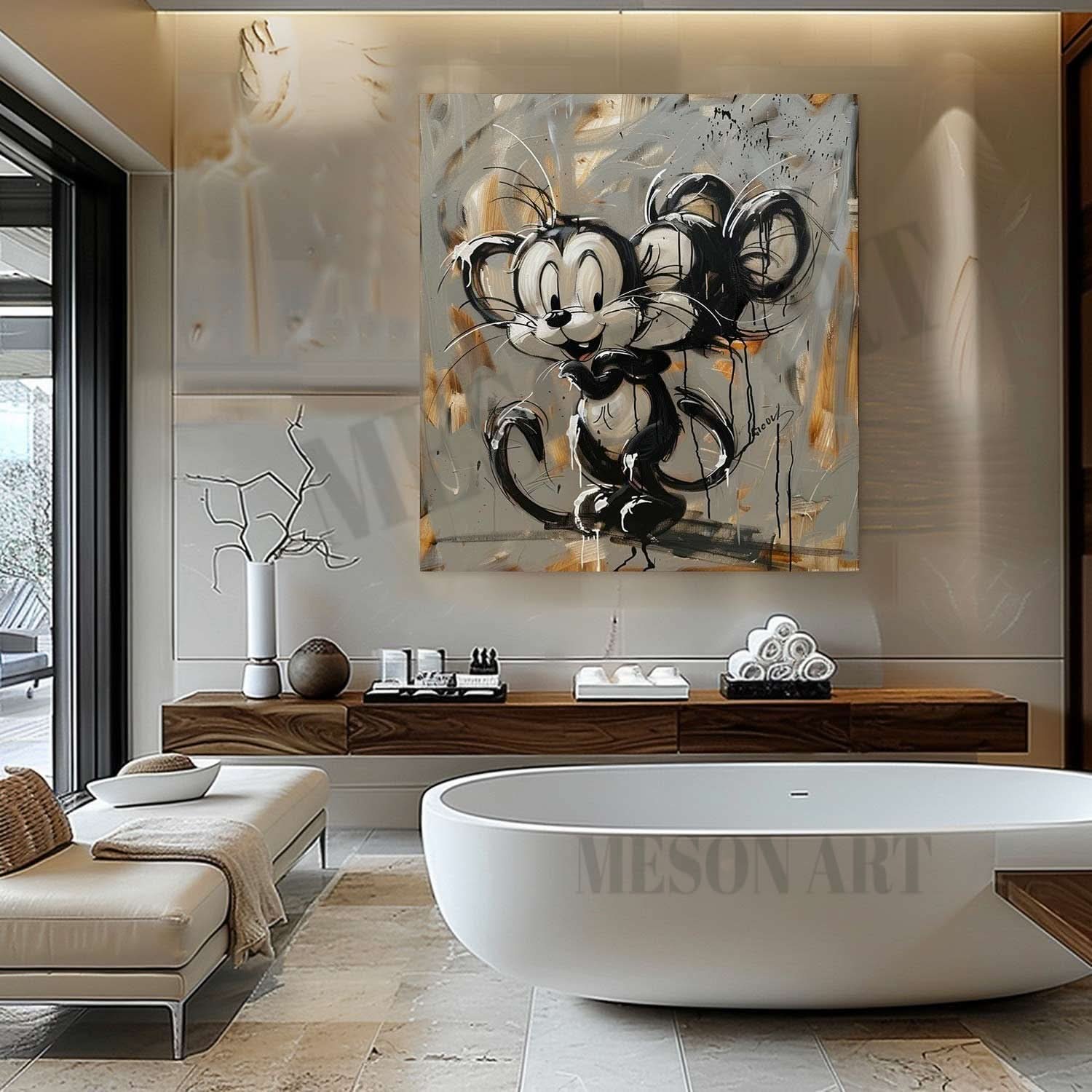 Mickey Mouse Graffiti Art for Sale Mickey Mouse Canvas Wall Art Mickey Mouse Cartoon Painting