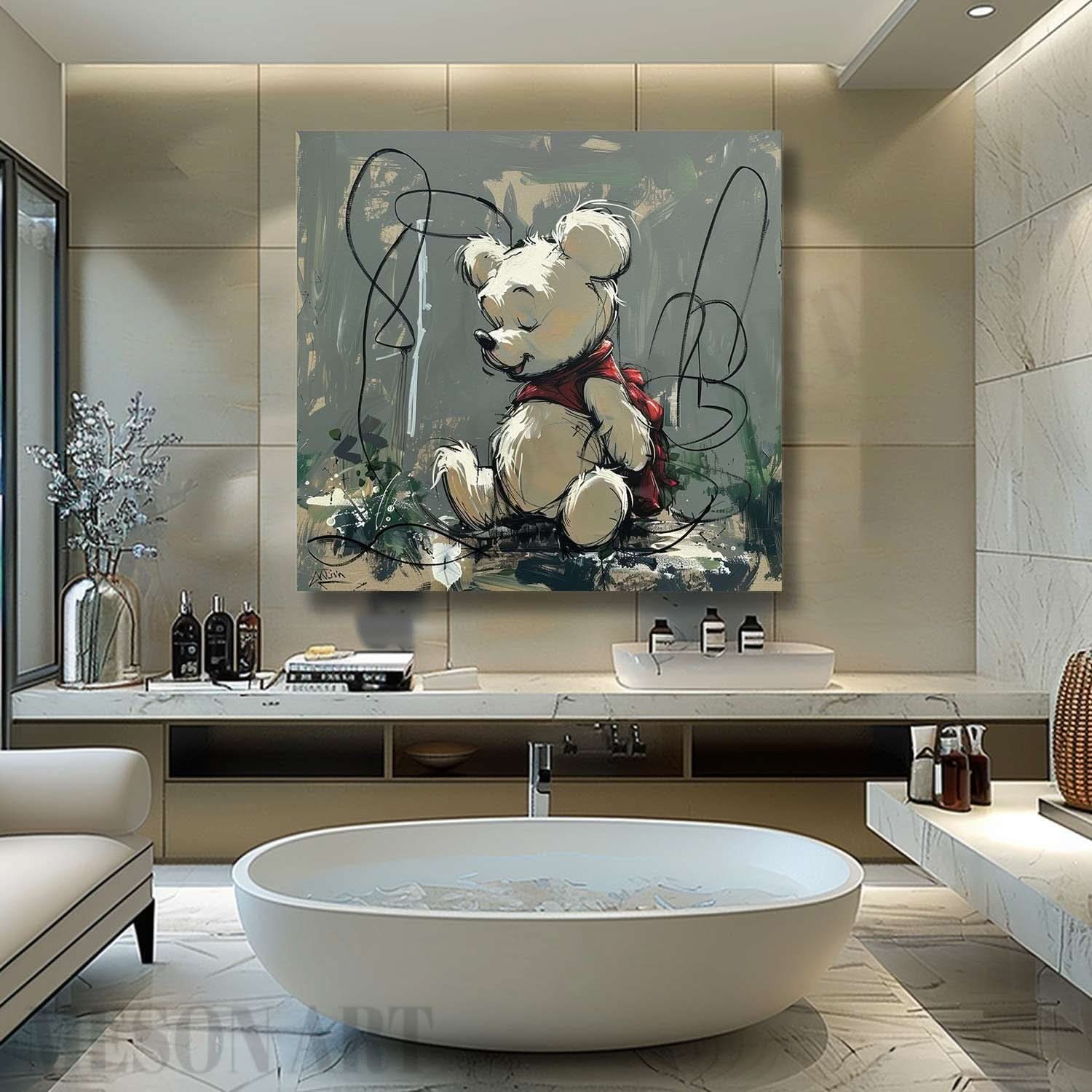 Winnie the Pooh Graffiti Canvas Wall Art Winnie Graffiti Canvas Art for Sale Winnie Paintings