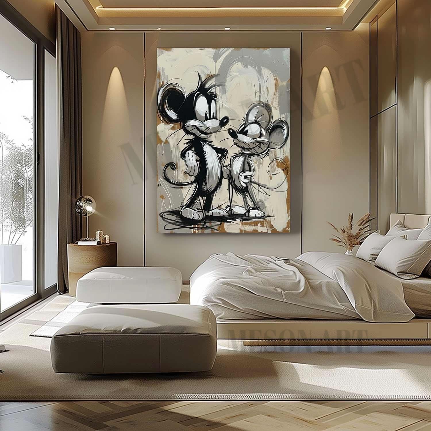 Jerry Mouse Pop Art for Sale Jerry Mouse Portrait Pop Canvas Wall Art Mouse Minimalist Painting