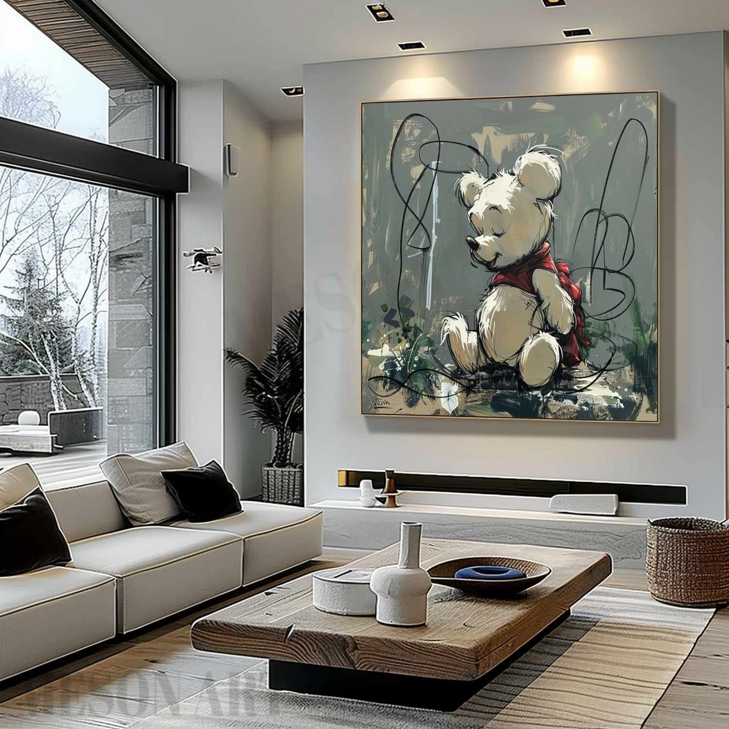 Winnie the Pooh Graffiti Canvas Wall Art Winnie Graffiti Canvas Art for Sale Winnie Paintings