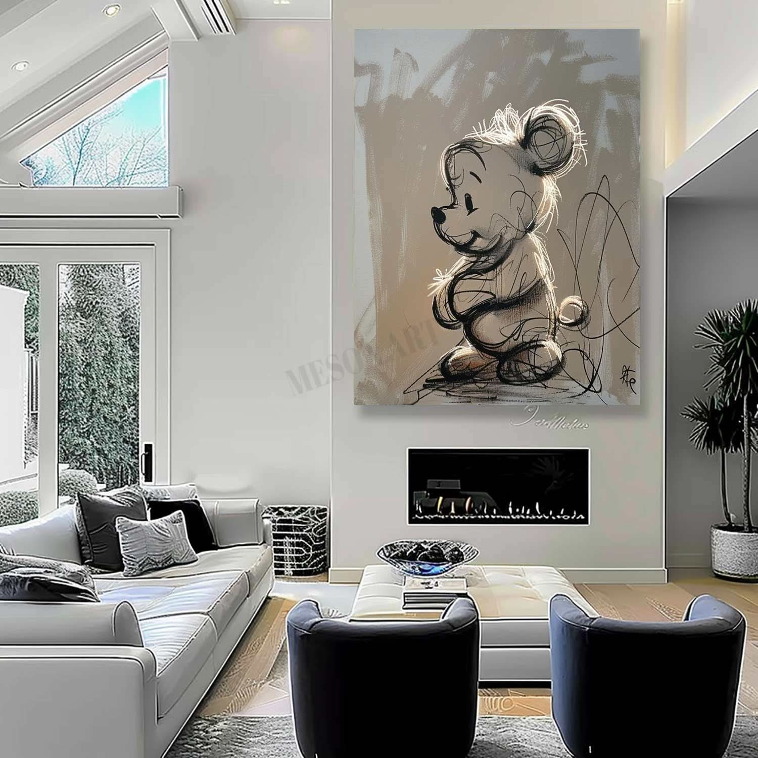 Winnie the Pooh Canvas Art for Sale Winnie the Pooh Graffiti Oil Painting Winnie Canvas Wall Art