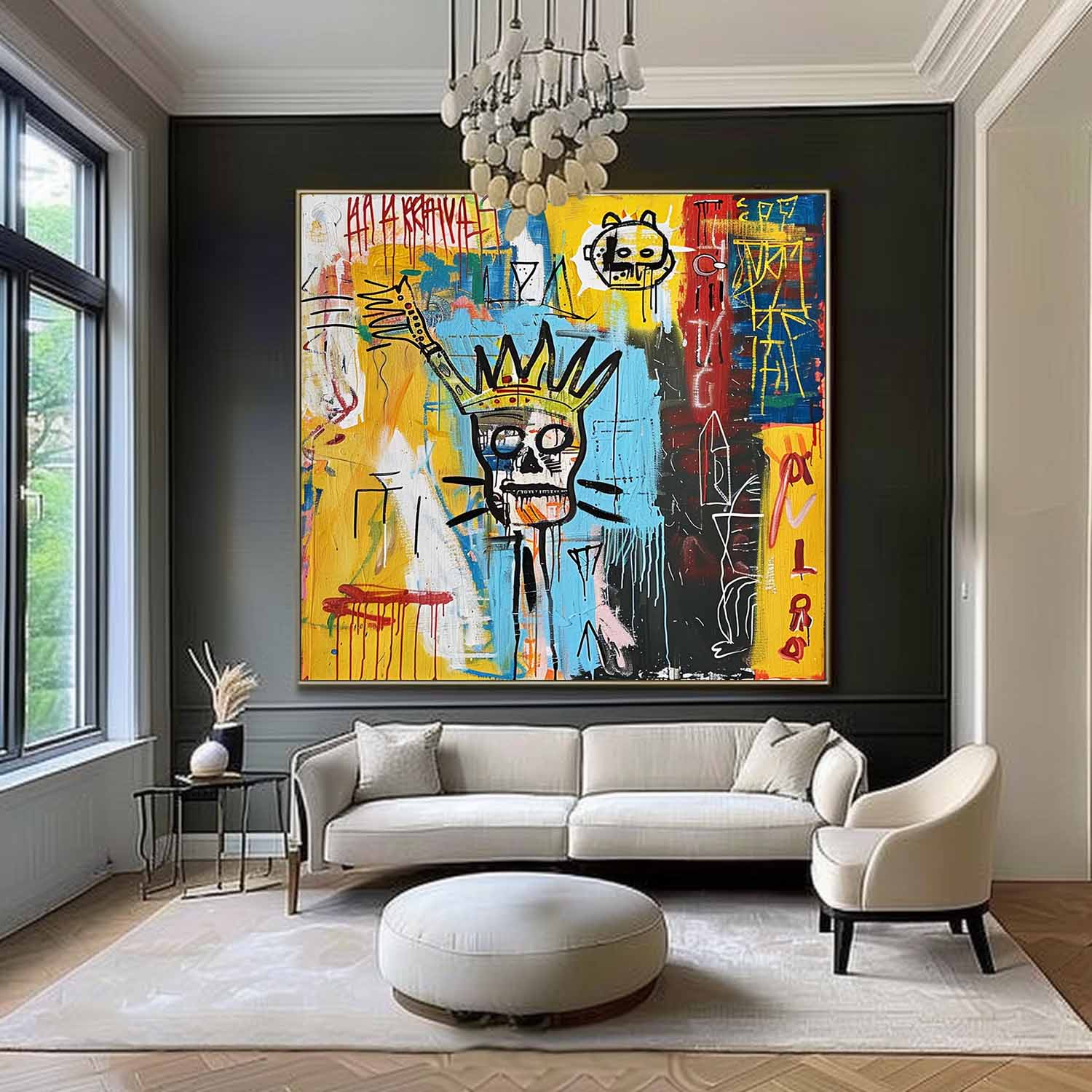 Basquiat Artist Basquiat Abstract Art for Sale Cool Skull Graffiti Canvas Wall Art Graffiti Street Art Abstract