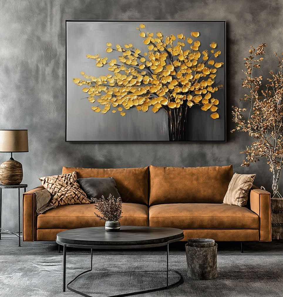 Golden Bloom: Textured Elegance