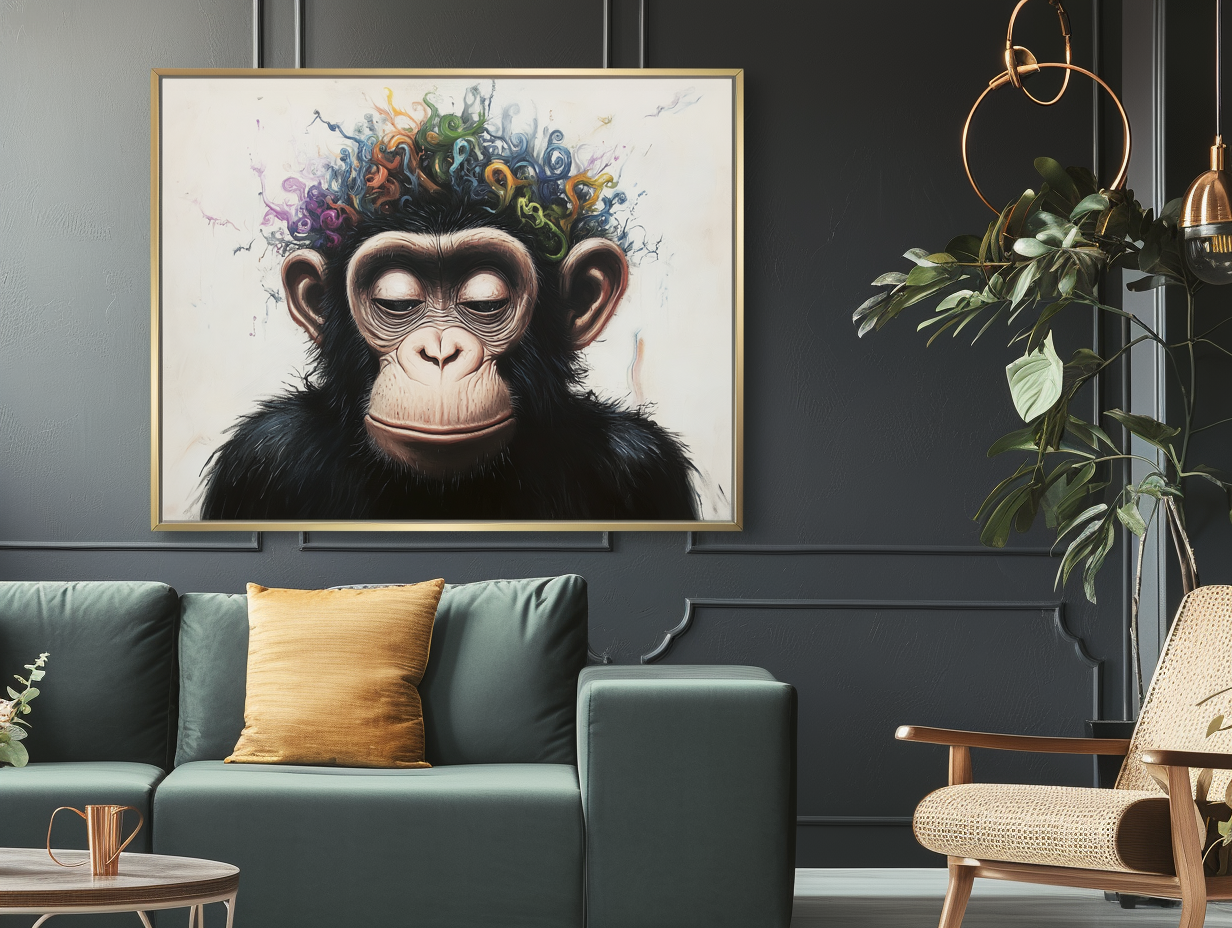 Inner Muse - Monkey Portrait Art