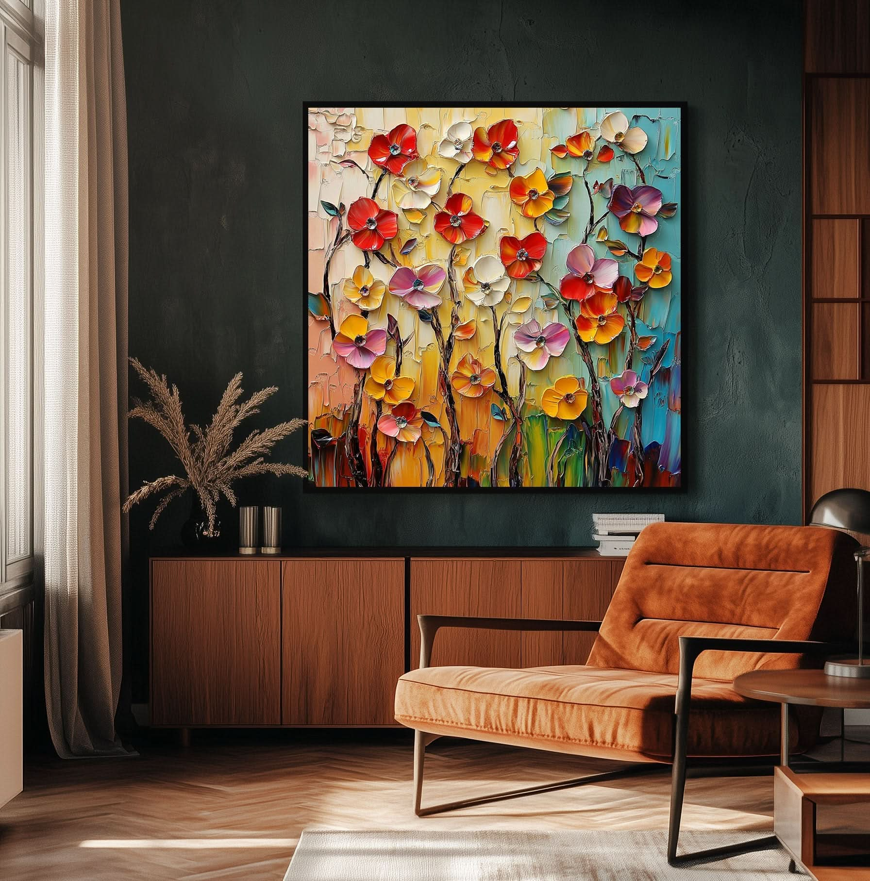 Vivid Floral Garden Artwork-wp241898