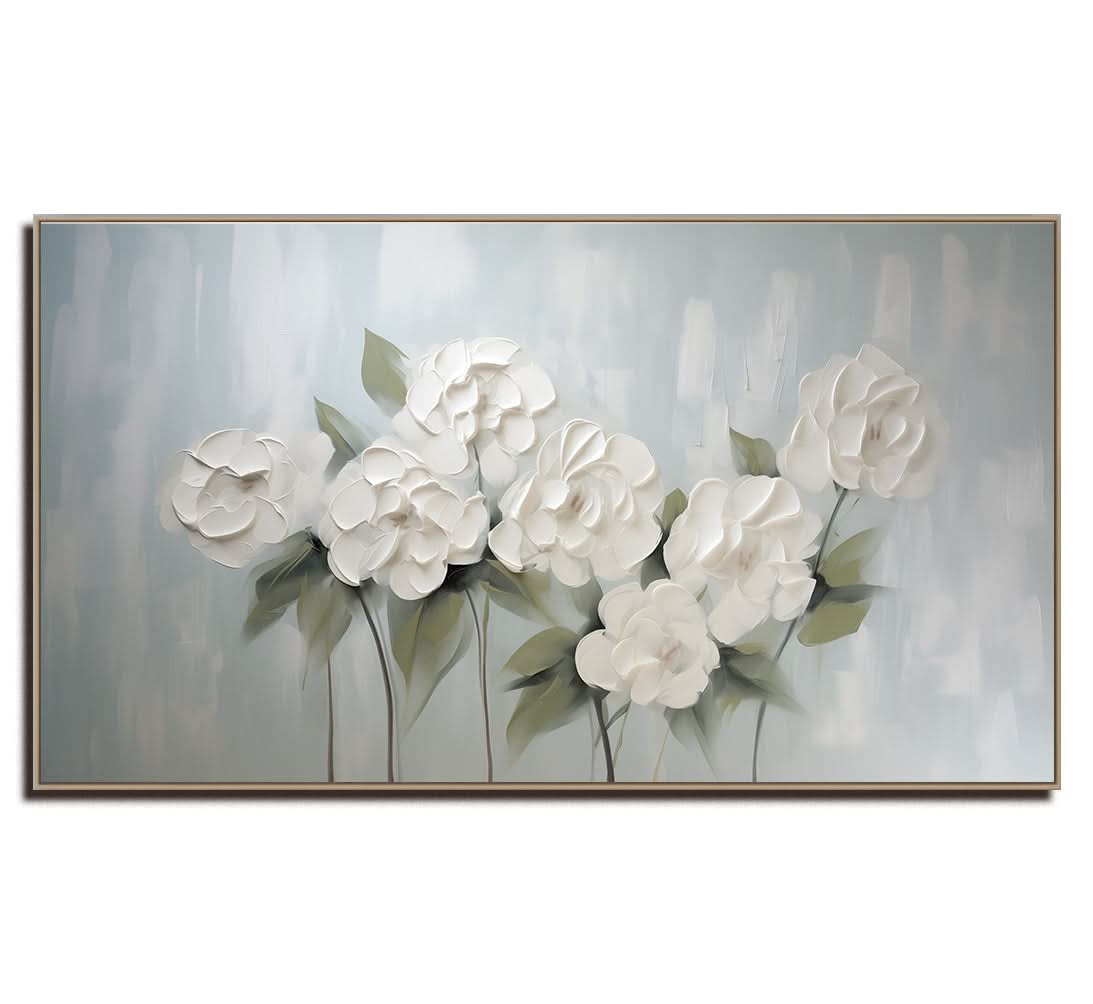 White Bloom – Textured Floral Art