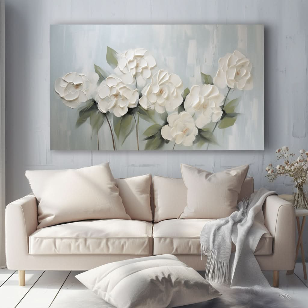 White Bloom – Textured Floral Art