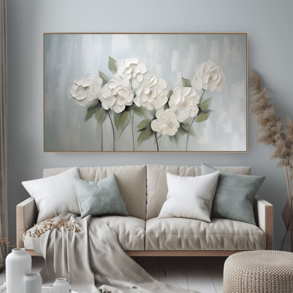 White Bloom – Textured Floral Art