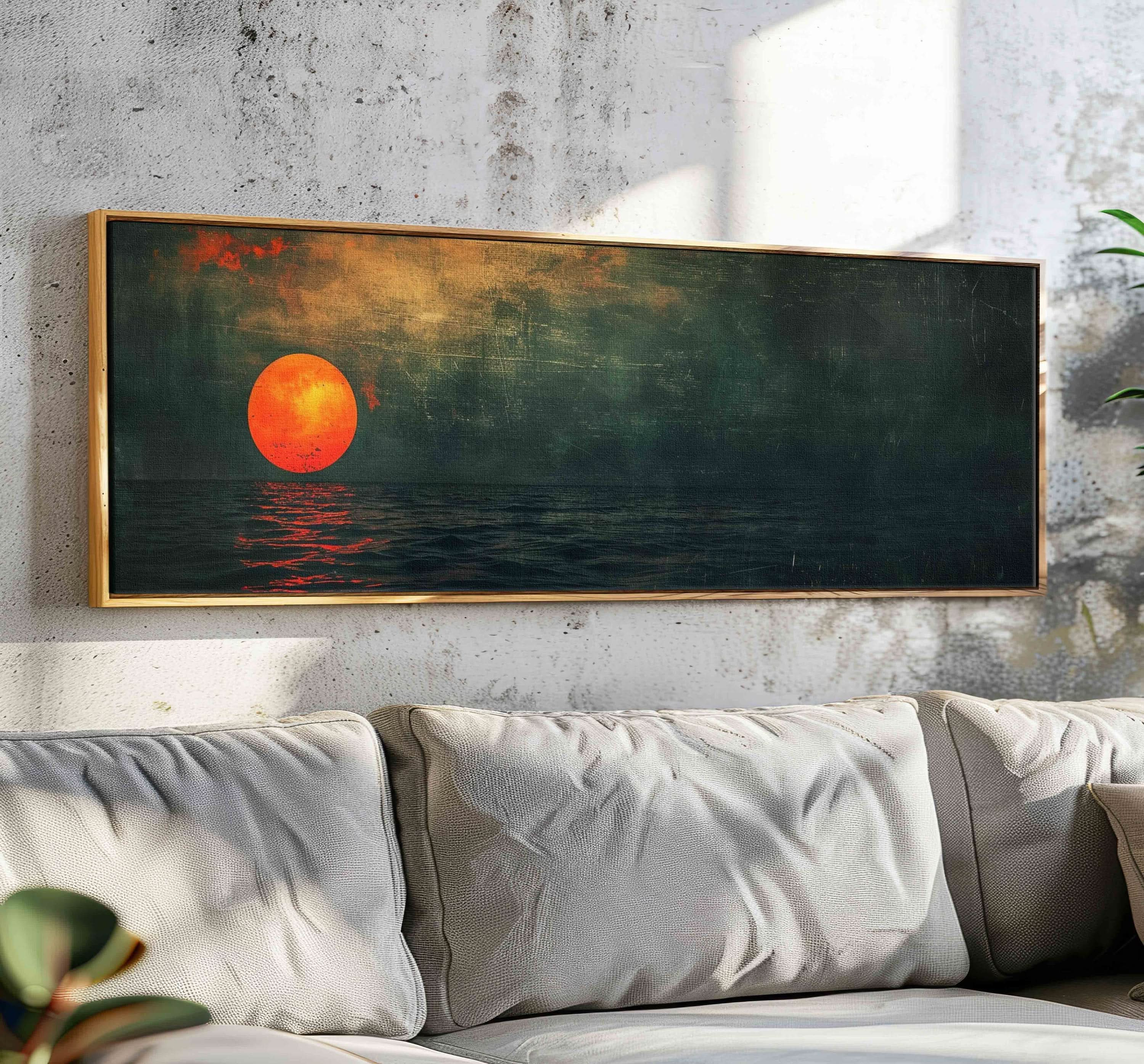 Mystic Sunset: Green Abstract Wall Art #BGA 006