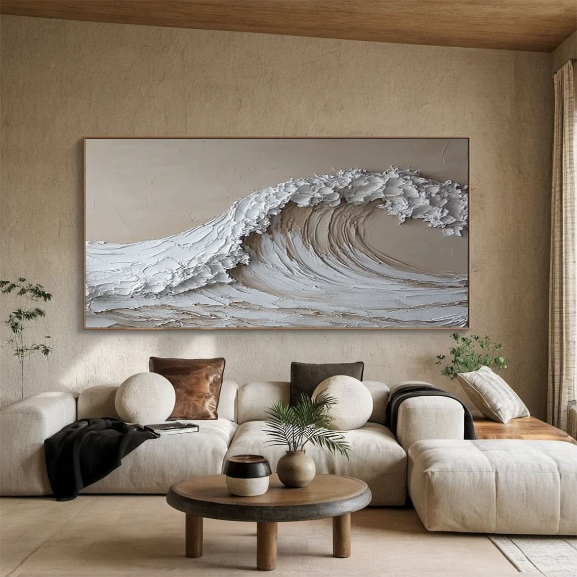 Textured Ocean Wave Art 3D Oil Painting for Modern Living Rooms #BBM 027