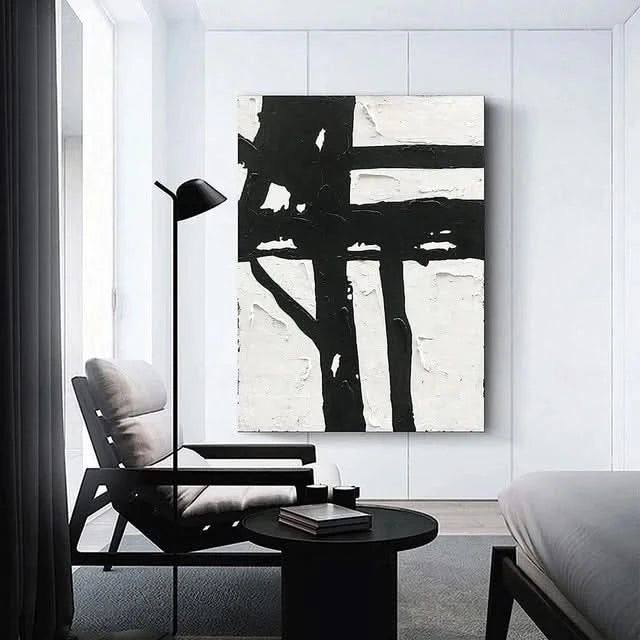 Monochrome Minimalist Textured Canvas