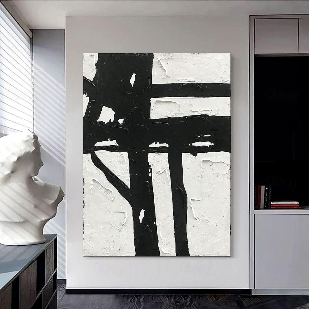 Monochrome Minimalist Textured Canvas