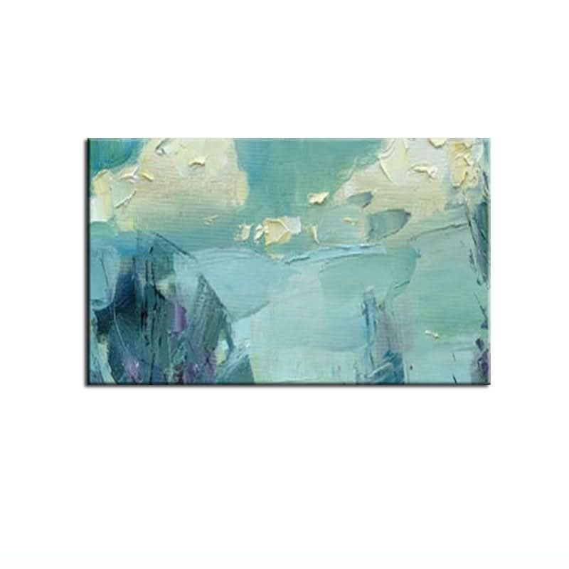 Turquoise Aquarelle – Horizontal Abstract Canvas