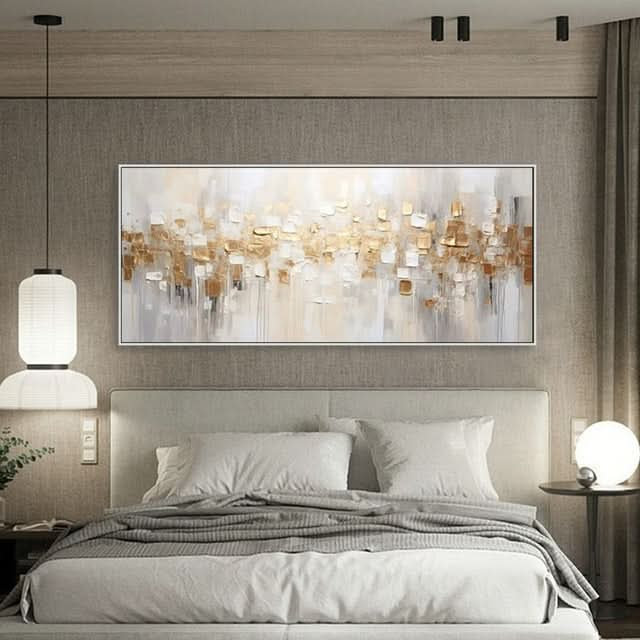 Golden Cascade Abstract Canvas