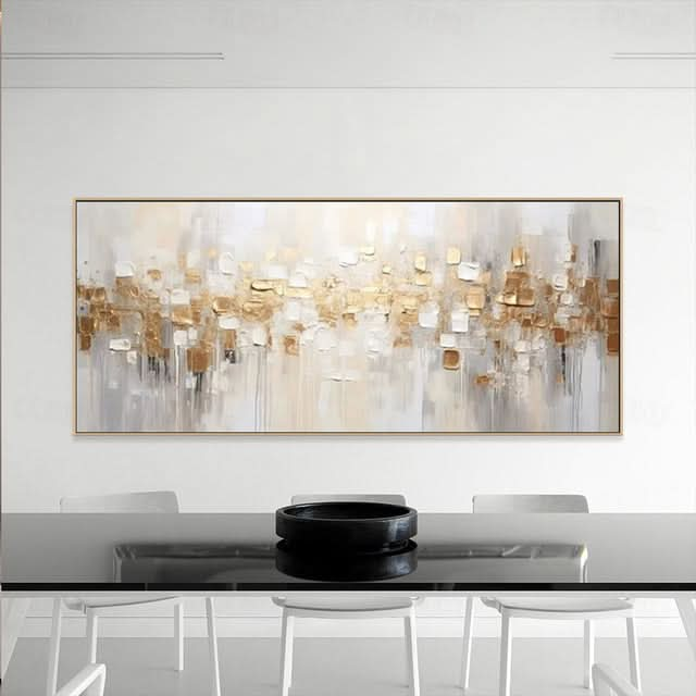 Golden Cascade Abstract Canvas