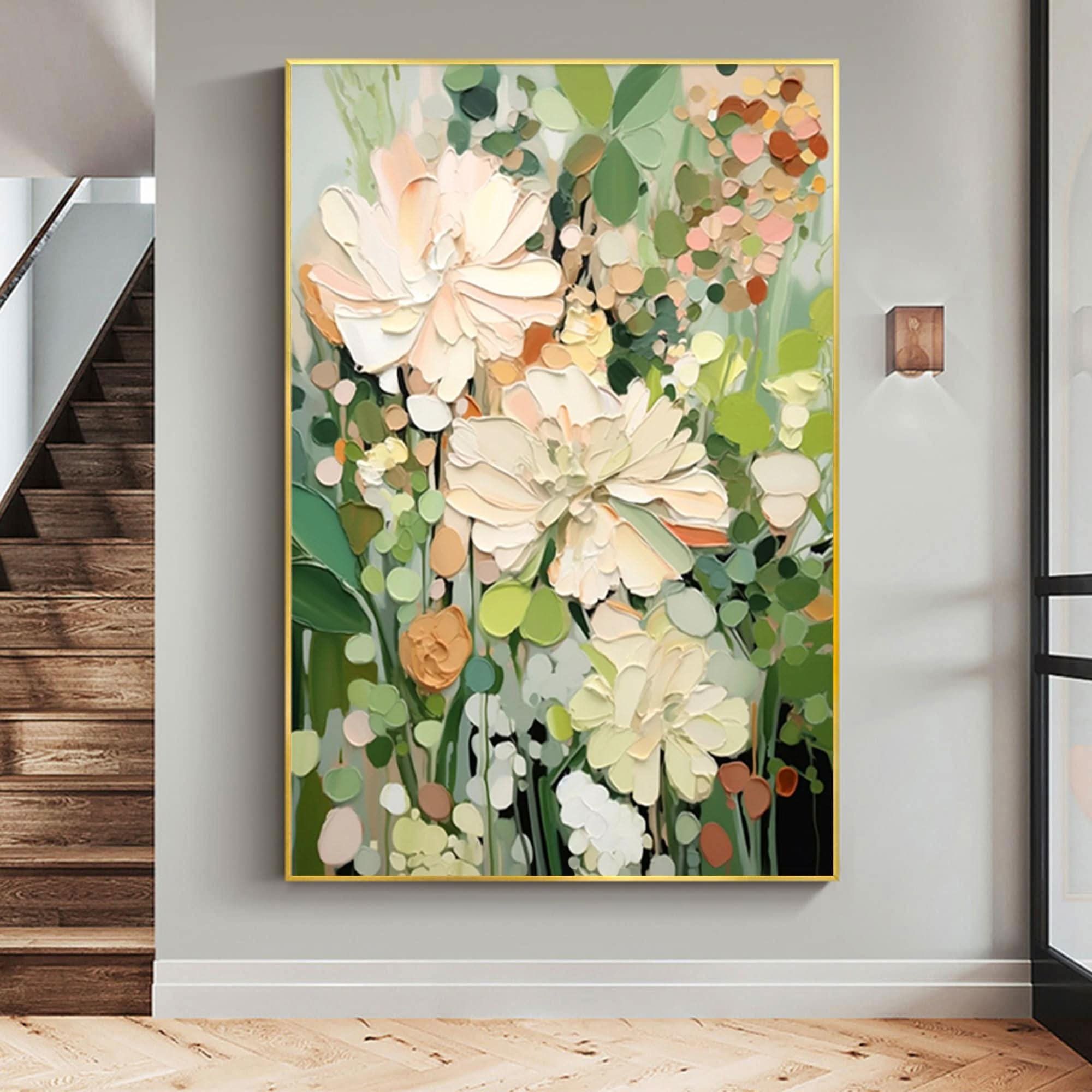 Enchanted Blooms Abstract Floral Canvas