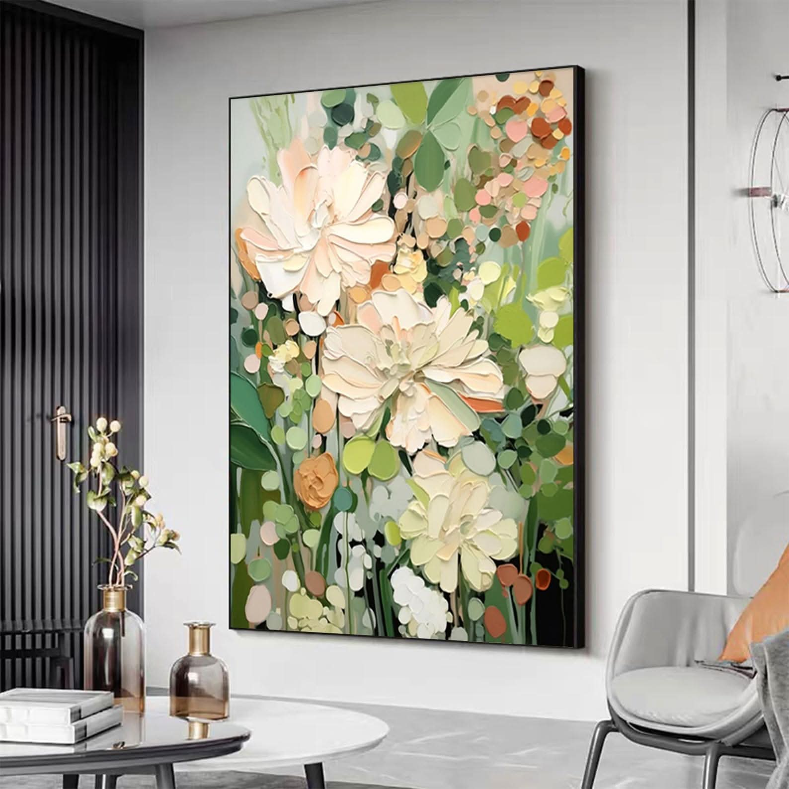 Enchanted Blooms Abstract Floral Canvas