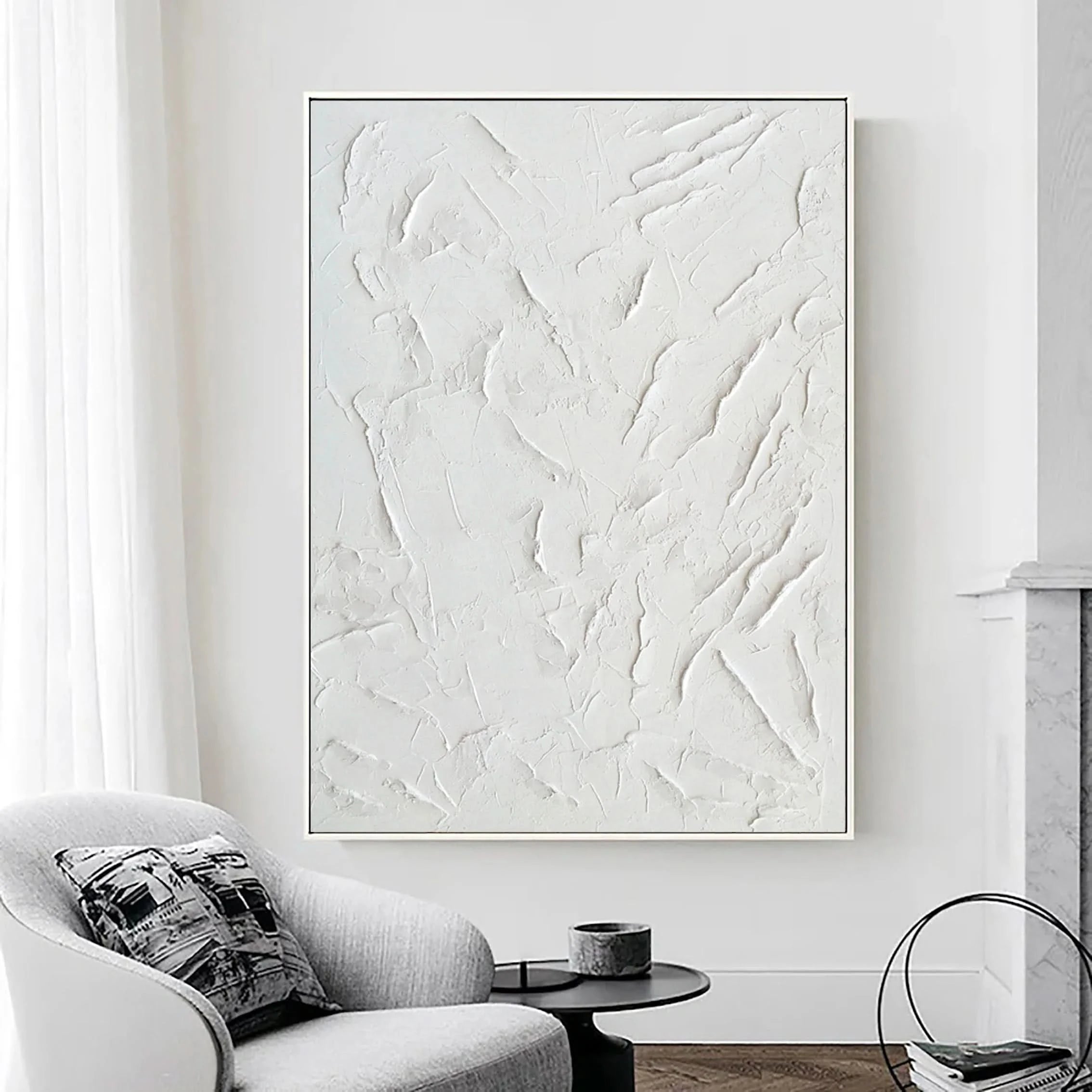 Minimalistic Plaster 3D Textured Painting on Canvas Original Wall Decor