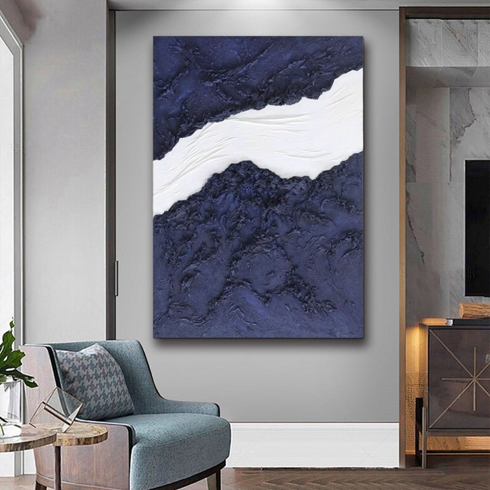 Minimalist Abstract Painting "Indigo" - nukeart