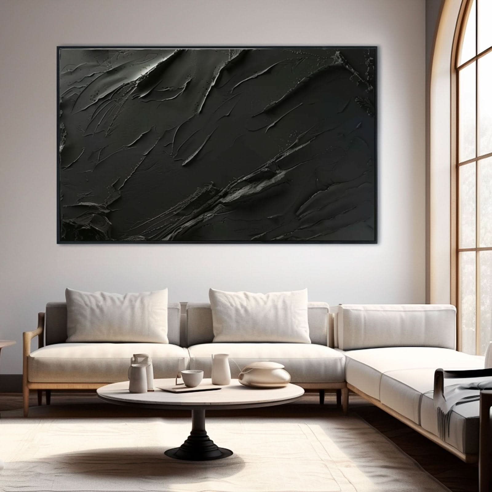 Minimalist Painting "Eternal Embrace of Shadows" - nukeart