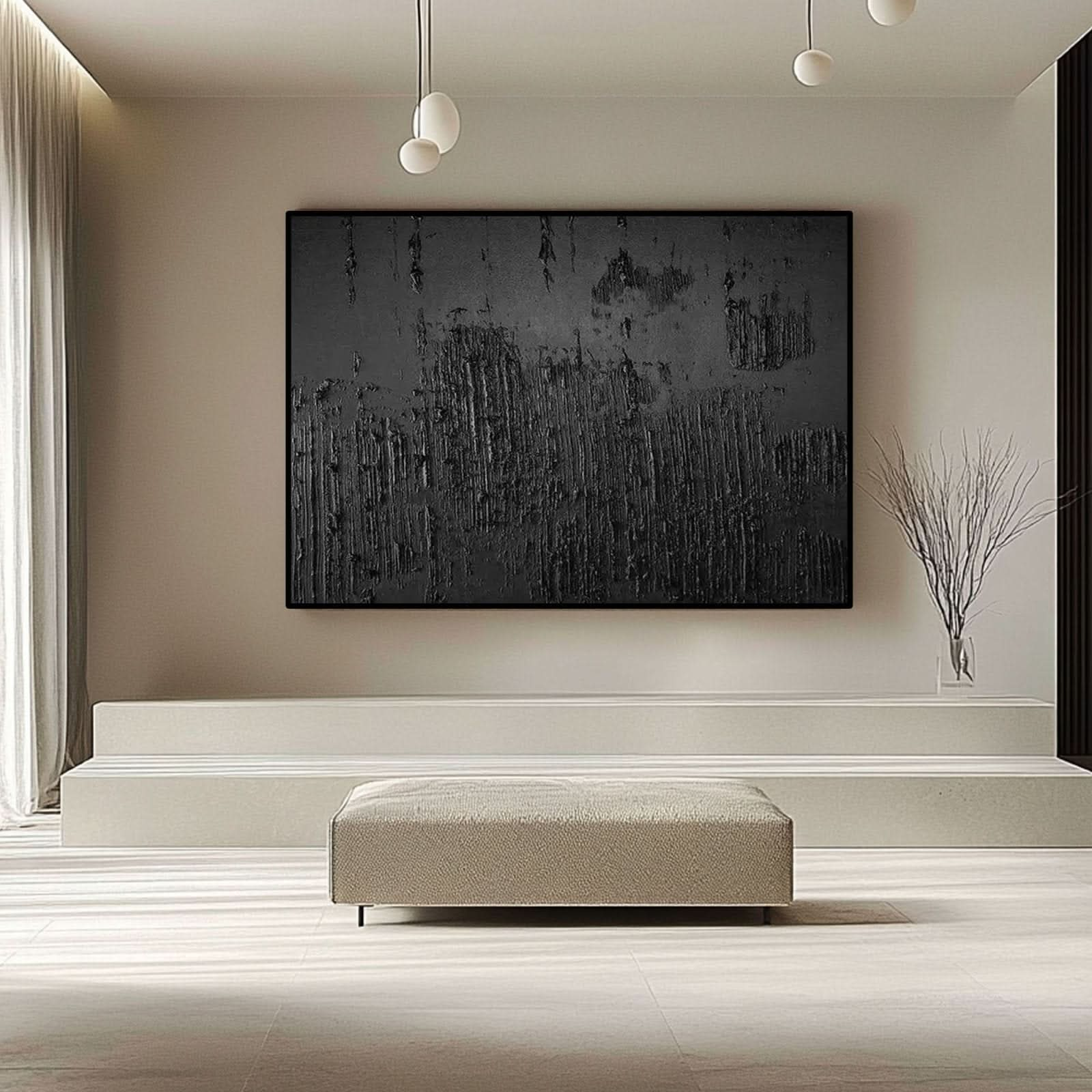 Minimalist Painting "Noircey Obscur" - nukeart