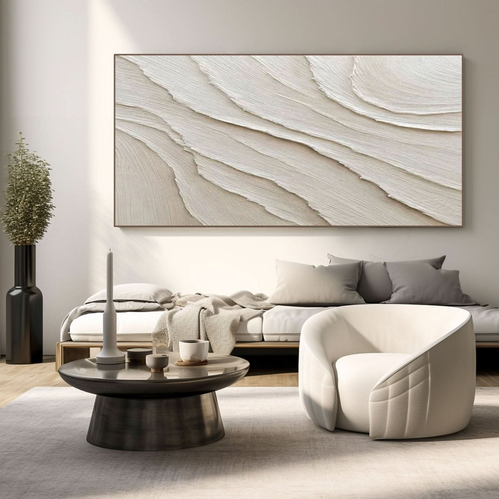 Minimalist Plaster Painting "Textured Serenity" - nukeart