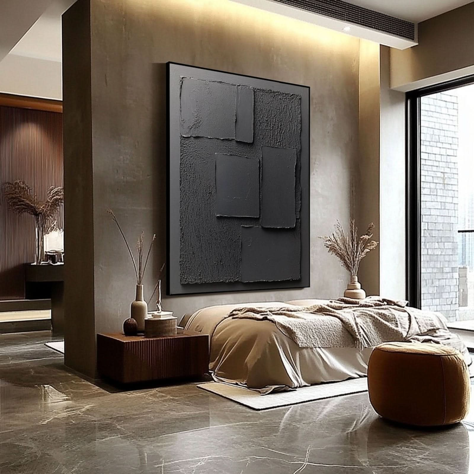 Minimalist Plaster Wall Art "Couches de Nuit" - nukeart