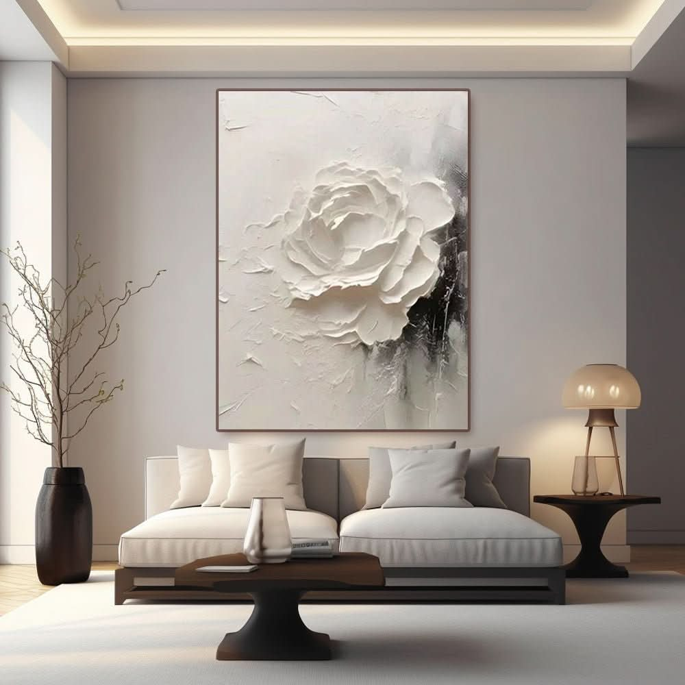 Plaster Painting "Rose de Silence" - nukeart