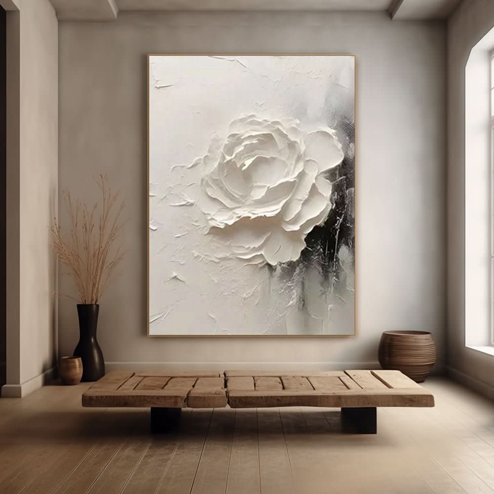 Plaster Painting "Rose de Silence" - nukeart