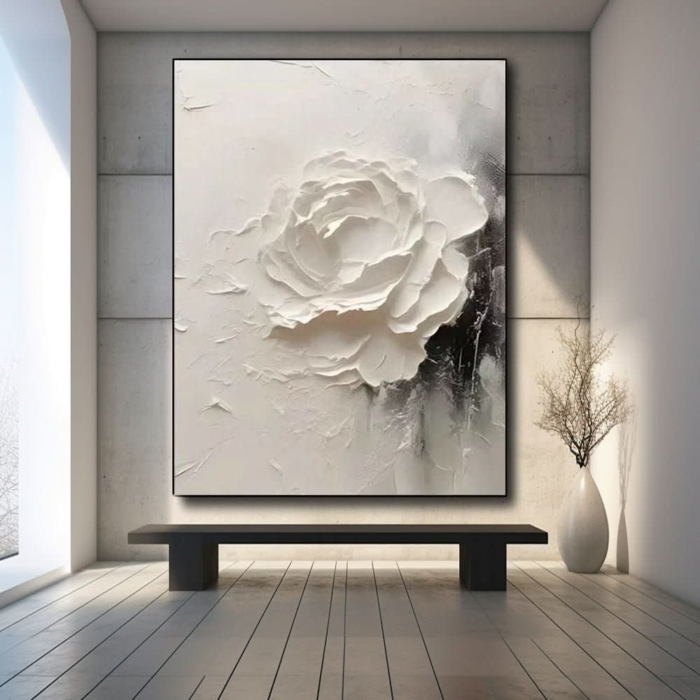 Plaster Painting "Rose de Silence" - nukeart