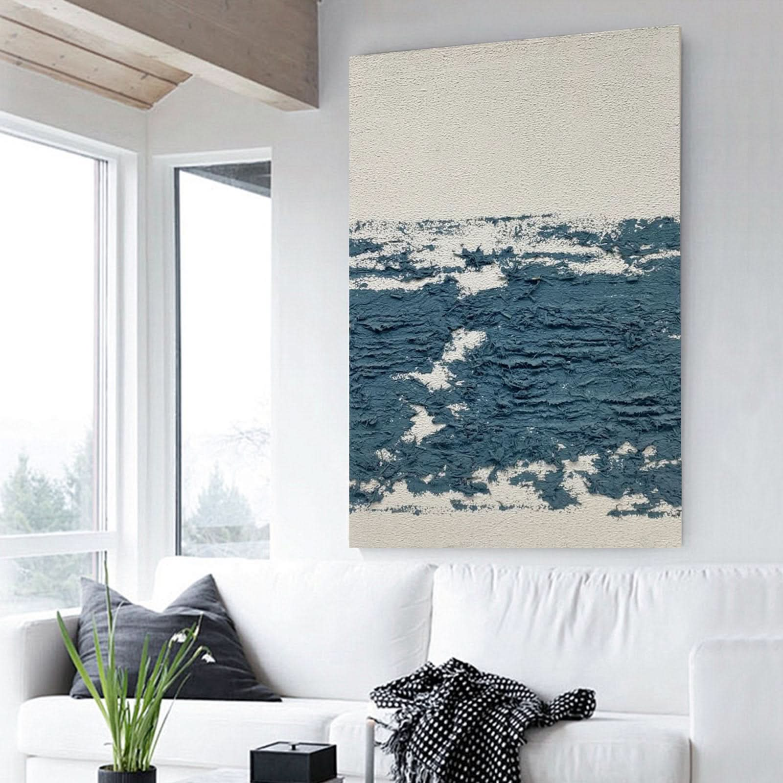 Plaster Textured Painting "Oceanic" - nukeart