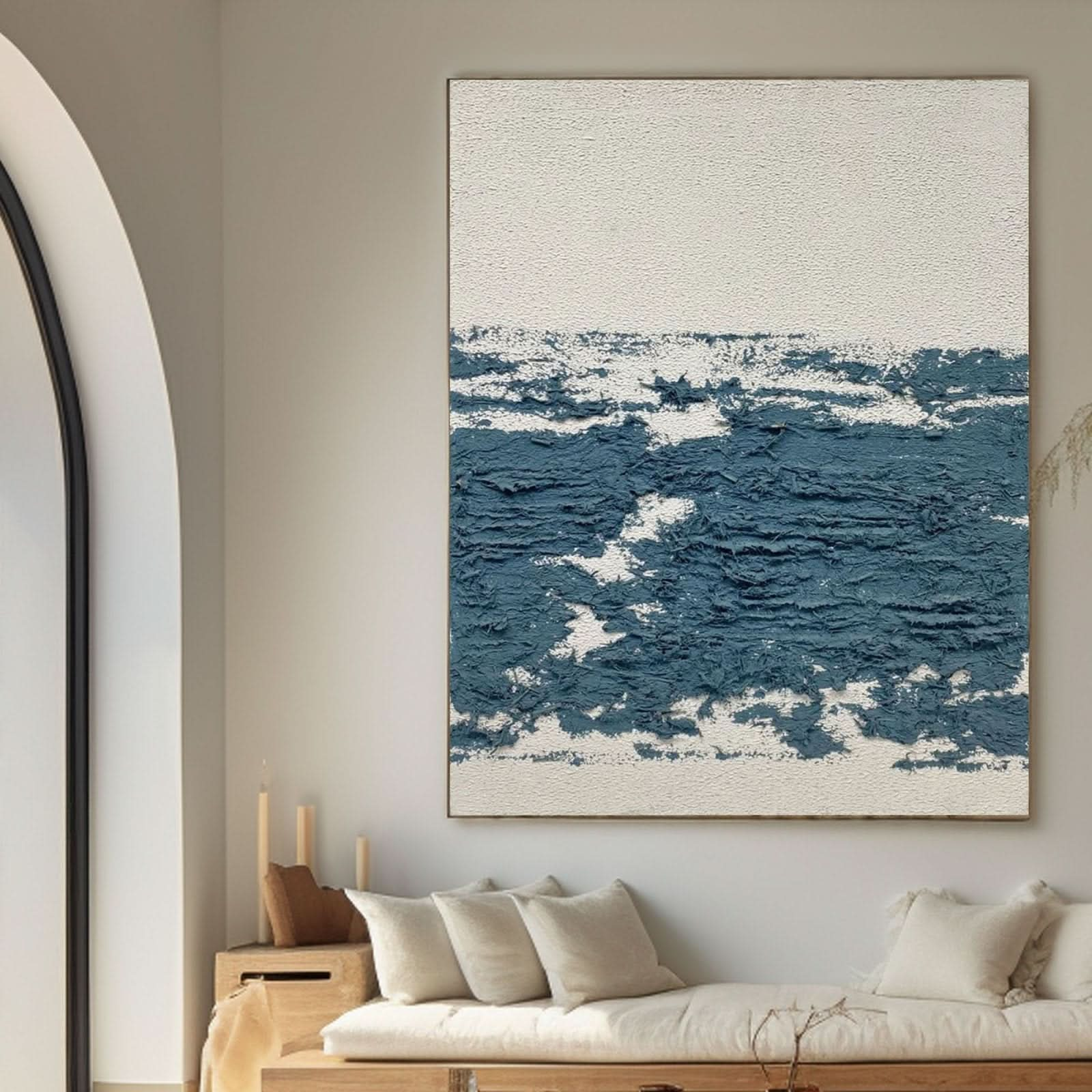 Plaster Textured Painting "Oceanic" - nukeart