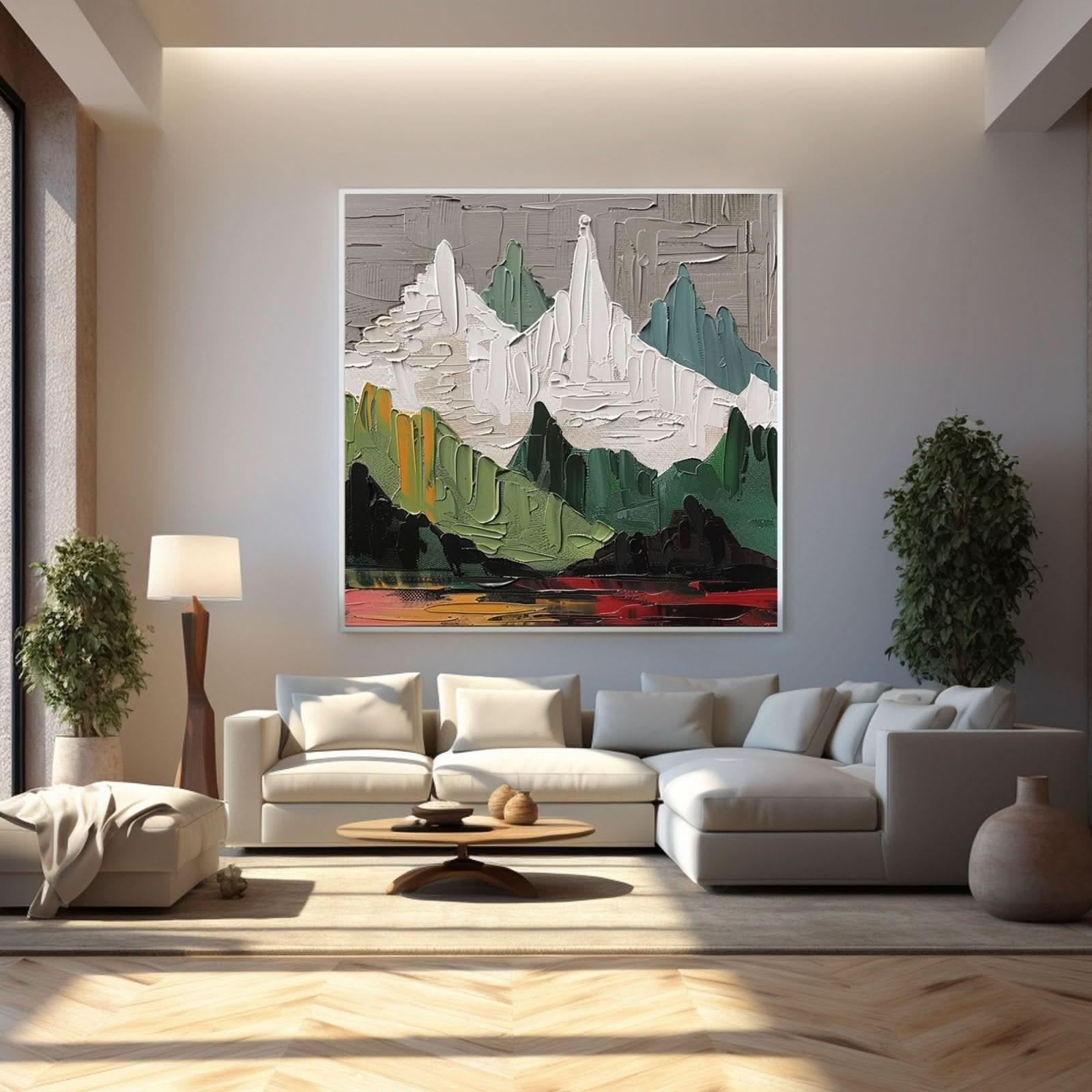 Plaster Wall Art "Mountain's Heartbeat" - nukeart