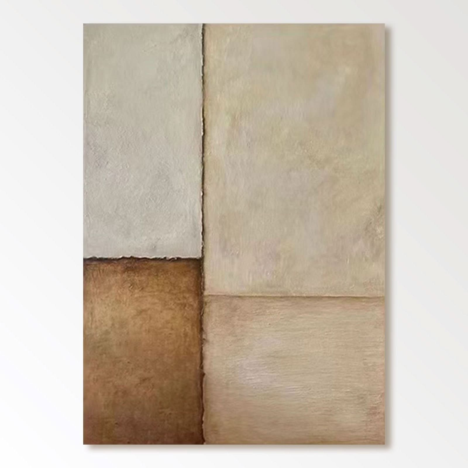 Wabi Sabi Painting Brown&Beige "Temporal Layers" - nukeart