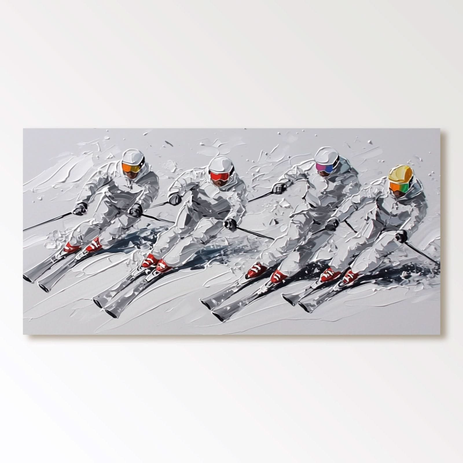 White Plaster Painting "Les Maîtres des Pistes" - nukeart