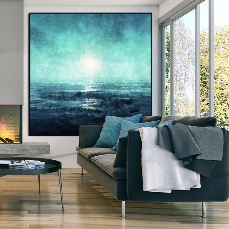 Large Abstract Painting On Canvas White Painting Gray Painting Abstract Oil Painting | First rays of the morning sun