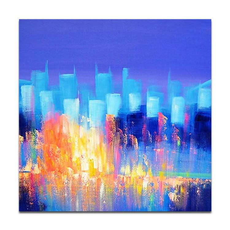 Sky Blue Painting Original Artwork Red Painting Modern Painting Large Modern Painting Original Oil Painting Living Room | Prosperous city