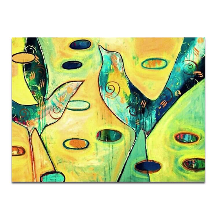 Der Vogel, der morgens singt - Handgemachtes Vogel-Wandbild auf Leinwand 